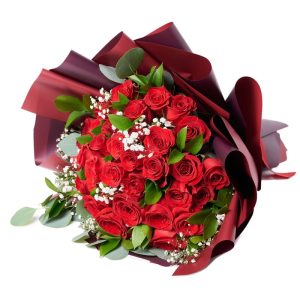 باقة ورود حمراء متوهجة